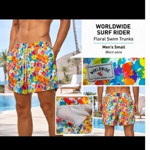Manfinity Worldwide‎ Surf Rider Floral Swim Trunks Mens S Worn OnceTropical